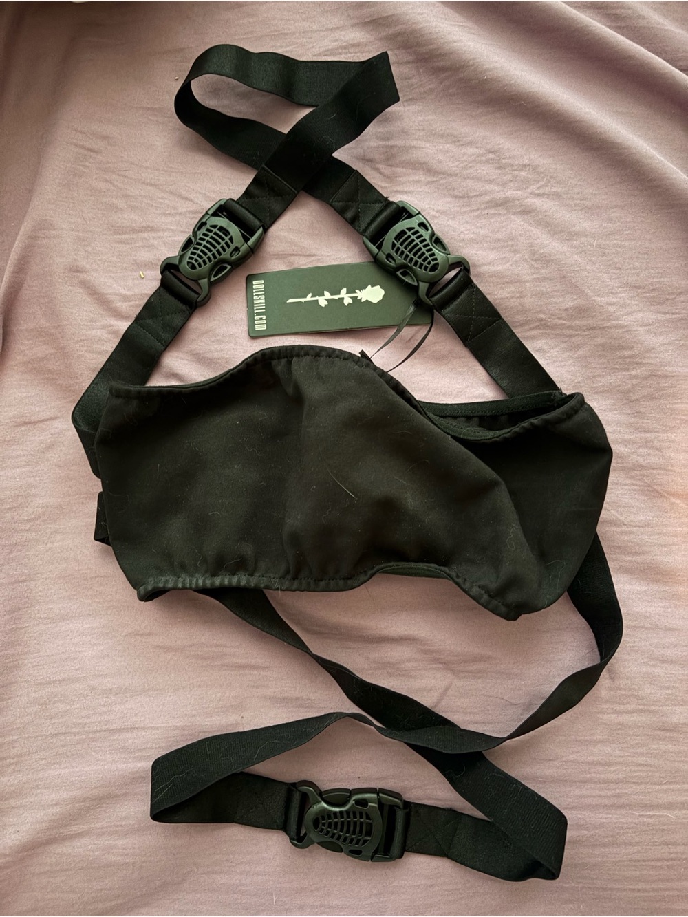 Black Chest Harness Bra by (Poster Girl) - Adjustable Women's Accessory